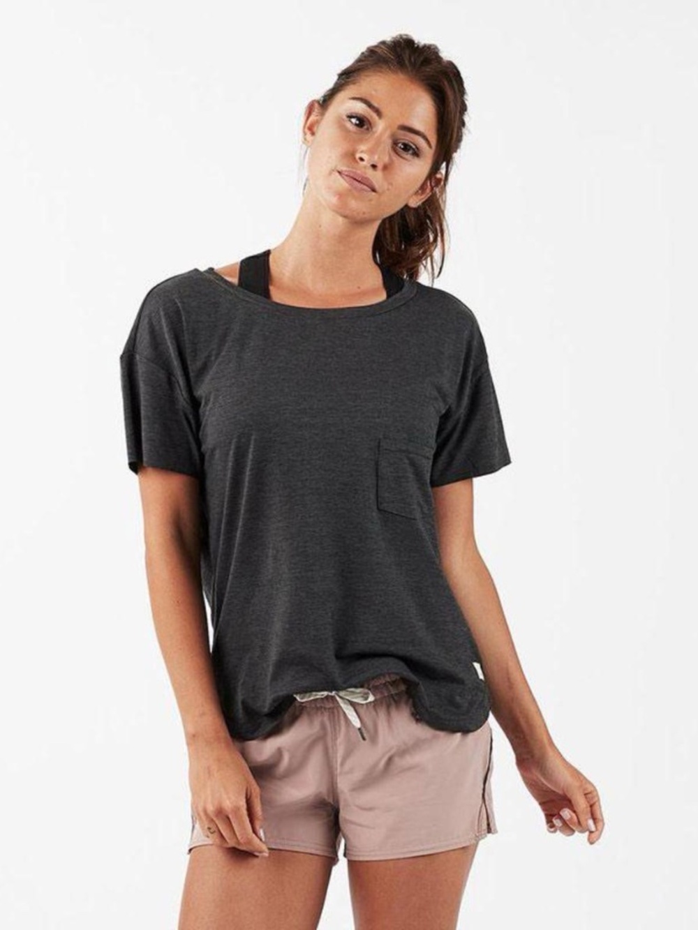 Vuori | Lux Performance Tee | XL | Black/Grey Heather